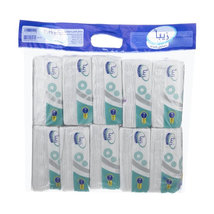 دستمال کاغذی 100 برگ زیبا مدل Green بسته 10 عددی Ziba Green Paper 100 Tissues Pack of 10